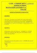  CAM - COMMUNITY ASSOCIATION MANAGER LICENSE GA EXAM QUESTIONS AND ANSWERS 2025