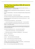 PLC Final Exam Questions With All Correct & Verified Answers