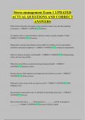 Stress management Exam 1 UPDATED  ACTUAL QUESTIONS AND CORRECT  ANSWERS