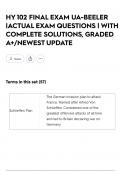 HY 102 FINAL EXAM UA-BEELER &vert;ACTUAL EXAM QUESTIONS &vert; WITH COMPLETE SOLUTIONS&comma; GRADED A&plus;&sol;NEWEST UPDATE