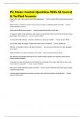 Plc Motor Control Questions With All Correct & Verified Answers