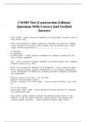 CWMS Test &lpar;Construction Edition&rpar; Questions With Correct And Verified Answers