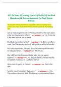301 NC Post-Licensing Exam 2025&ndash;2026 &vert; Verified  Questions & Correct Answers for Real Estate  Broker  This document offers a comprehensive and updated collection of multiple-choice  questions and correct answers for the 2025&ndash;2026 North Carolina 301 Post-L