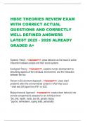 HBSE THEORIES REVIEW EXAM  WITH CORRECT ACTUAL  QUESTIONS AND CORRECTLY  WELL DEFINED ANSWERS  LATEST 2025 - 2026 ALREADY  GRADED A&plus;  Systems Theory - <