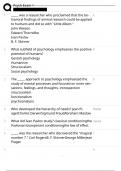 PSYCH  EXAM 1&sol;ACTUAL EXAM QUESTIONS  WITH 100&percnt; SOLVED ANSWERS&excl;&excl;&sol;GRADE A&plus; ASSURED