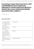 Cosmetology Virginia State Board Review 2025 COMPREHENSIVE EXAM QUESTIONS &vert;FREQUENTLY TESTED QUESTIONS &vert;RECENTLY TESTING REAL EXAM QUESTIONS&vert;VERIFIED SOLUTIONS &lpar;100&percnt; CORRECT&rpar;