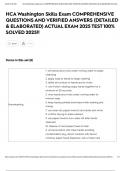 HCA Washington Skills Exam COMPREHENSIVE QUESTIONS AND VERIFIED ANSWERS &lpar;DETAILED & ELABORATED&rpar; ACTUAL EXAM 2025 TEST 100&percnt; SOLVED 2025&excl;&excl;