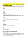 Flex Automation Questions With All Correct & Verified Answers