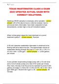TEXAS WASTEWATER CLASS A EXAM  2025 UPDATED ACTUAL EXAM WITH  CORRECT SOLUTIONS&period;