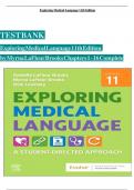 Test Bank For Exploring Medical Language 11th Edition by Myrna LaFleur Brooks 9780323711562 Chapter 1-16 Complete Guide&period;