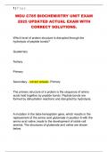 WGU C785 BIOCHEMISTRY UNIT EXAM  2025 UPDATED ACTUAL EXAM WITH  CORRECT SOLUTIONS&period; 