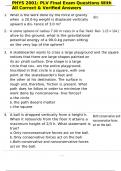 PHYS 2001&colon; PLV Final Exam Questions With All Correct & Verified Answers