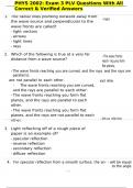 PHYS 2002&colon; Exam 3 PLV Questions With All Correct & Verified Answers
