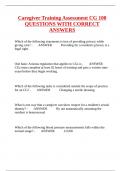 Caregiver Training Assessment CG 100 QUESTIONS WITH CORRECT ANSWERS