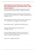 NHA Phlebotomy Certification Exam &lpar;Latest 2025 &sol; 2026 Update&rpar; Questions and Verified Answers &vert; 100&percnt; Correct &vert; Grade A&plus;