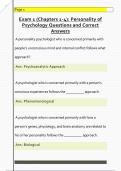 Exam 1 &lpar;Chapters 1-4&rpar;&colon; Personality of  Psychology Questions and Correct  Answers