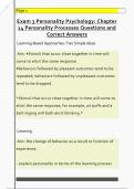       Exam 3 Personality Psychology&colon; Chapter  14 Personality Processes Questions and  Correct Answers 