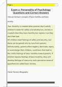 Exam 2&colon; Personality of Psychology  Questions and Correct Answers