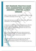  RBT PEARSON PRACTICE EXAM 2025 &vert;GUARANTEED ACCURATE ANSWERS &vert;VERIFIED &vert;LATEST VERSION