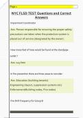 NYC FLSD TEST Questions and Correct  Answers