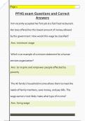 PFHS exam Questions and Correct  Answers