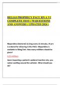 RELIAS PROPHECY PACU RN A V1  COMPLETE TEST &sol; 70 QUESTIONS  AND ANSWERS &lpar; UPDATED 2024 &rpar;