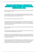 PRACTICE TEST MODULE 11 SECURITY IN NETWORK DESIGN QUIZZES  WITH ACCURATE ANSWERS 2025 - 2026