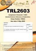 TRL2603 Assignment 2 &lpar;COMPLETE ANSWERS&rpar; Semester 1 2025 &lpar;198634&rpar; - DUE 5 May 2025