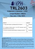 TRL2603 Assignment 2 &lpar;ANSWERS&rpar; Semester 1 2025 - DISTINCTION GUARANTEED