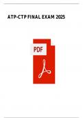 ATP CTP FINAL EXAM NEWEST 2025 ACTUAL EXAM COMPLETE 250 QUESTIONS AND CORRECT DETAILED ANSWERS &lpar;VERIFIED ANSWERS&rpar; &vert;ALREADY GRADED A&plus;