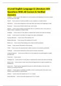 A-Level English Language & Literature A01 Questions With All Correct & Verified Answers
