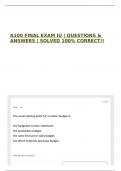 A100 FINAL EXAM IU &vert; QUESTIONS & ANSWERS &vert; SOLVED 100&percnt; CORRECT&excl;&excl;