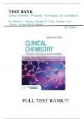Test Bank for Clinical Chemistry Principles&comma; Techniques&comma; and Correlations 9th Edition by Michael L&period; Bishop&vert;ISBN&semi;9781284238860&vert; All Chapters 1-31 Covered&vert; COMPLETE GUIDE A&plus;&period;