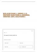BUS-A100 EXAM 1 &lpar;WEEKS 1-3&rpar; MIDTERM QUESTIONS & ANSWERS VERIFIED 100&percnt; SOLUTIONS&excl;&excl;