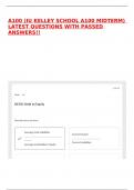 A100 &lpar;IU KELLEY SCHOOL A100 MIDTERM&rpar; LATEST QUESTIONS WITH PASSED ANSWERS&excl;&excl;