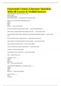 Fourteenth Century Literature Questions With All Correct & Verified Answers
