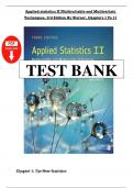 Applied Statistics II Multivariable and Multivariate Techniques&comma;