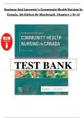 Test Bank - Stanhope and Lancasters Community Health Nursing in Canada&comma; 4th Edition &lpar;MacDonald&comma; 2022&rpar;&comma; Chapter 1-18 &vert; All Chapters