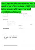 WGU &vert; Information Management and the Application of Technology &vert; C468  &vert;2025 latest update &vert; with expert curated questions and answers