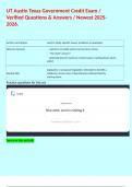 UT Austin Texas Government Credit Exam &sol; Verified Questions & Answers &sol; Newest 2025-2026&period;  
