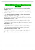 PHHA 430 Final Exam Questions and Answers