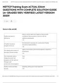 NETTCP Training Exam ACTUAL EXAM QUESTIONS WITH COMPLETE SOLUTION GUIDE &lpar;A&plus; GRADED 100&percnt; VERIFIED&rpar; LATEST VERSION 2025&excl;&excl;