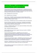 SOCIAL WORK LICENSING EXAM QUESTIONS AND ANSWERS