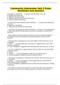 Community Interpreter Unit 3 Exam Questions and Answers