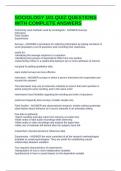 SOCIOLOGY 101 QUIZ QUESTIONS WITH COMPLETE ANSWERS