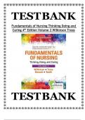 Test Bank - Fundamentals of Nursing-Thinking Doing and Caring&comma; 4th edition Volume 2 &lpar; Volume Set&rpar; Chapter 1-46 &vert; All Chapters