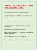 Louisiana Class D Chauffeur-s License exam with verified answers 
