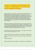 Chapter 10 GENERAL INFORMATION FOR CLASS D CHAUFFEUR'S LICENSE EXM WITH VERIFIED ANSWERS 