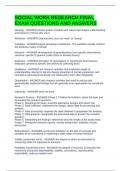 SOCIAL WORK RESEARCH FINAL EXAM QUESTIONS AND ANSWERS