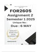 FOR2605 Assignment 2 (COMPLETE ANSWERS) Semester 1 2025 - DUE 6 May 2025; 100% TRUSTED  explanations.